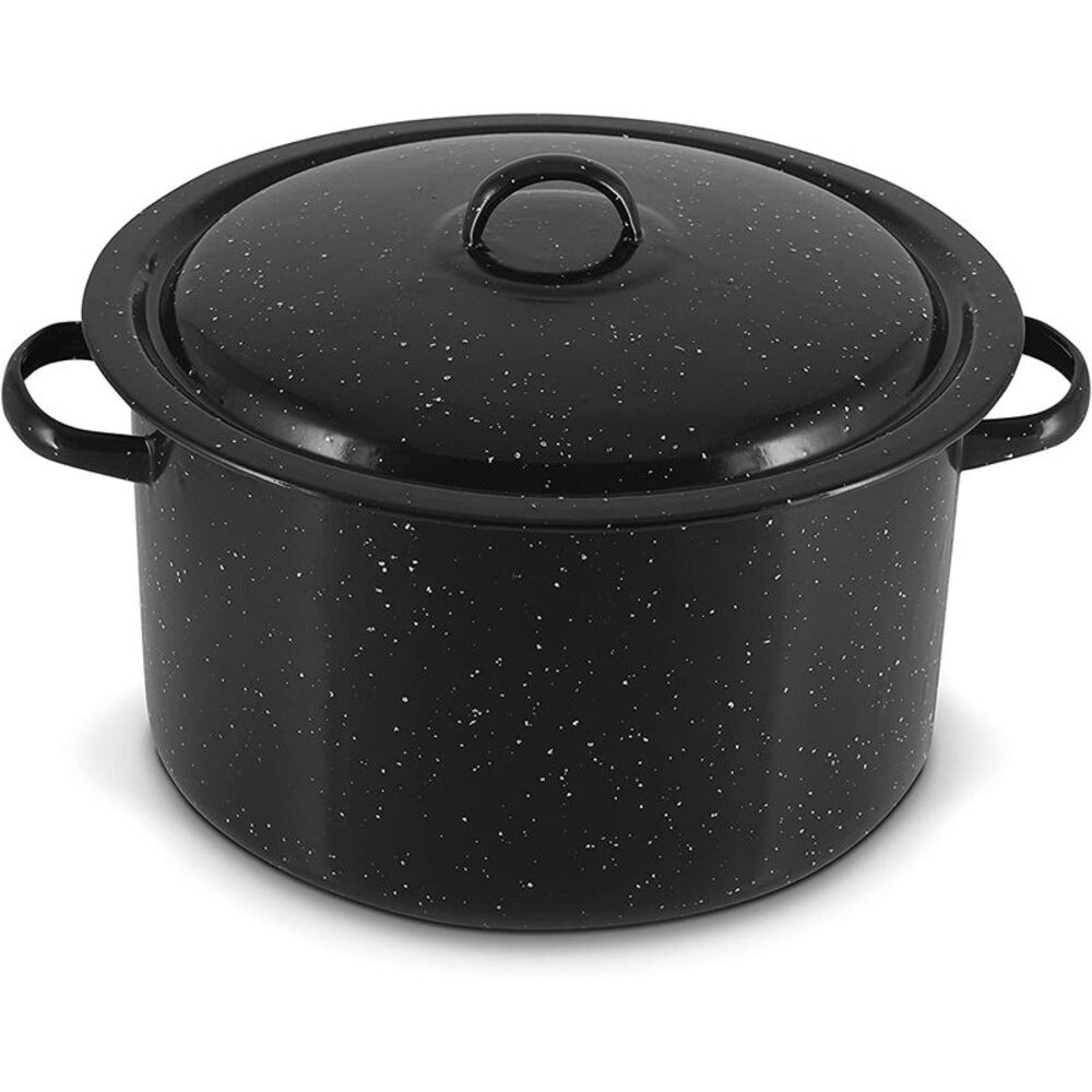 Eternal 4-quart Black Granite Stock Pot With Lid